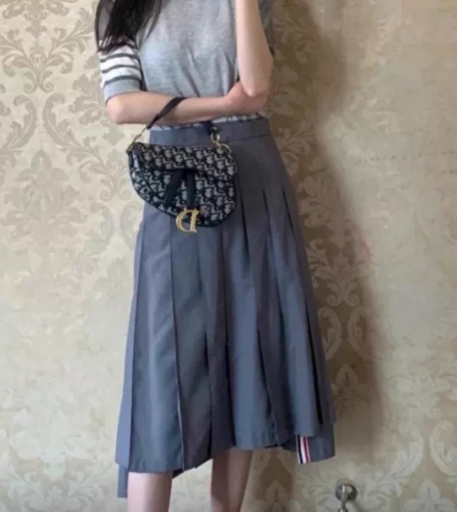 Thom Browne Thom Browne Pleated Gray Long Dress Women's 38 98 New Size XS / US 0-2 / IT 36-38 - 4 Thumbnail
