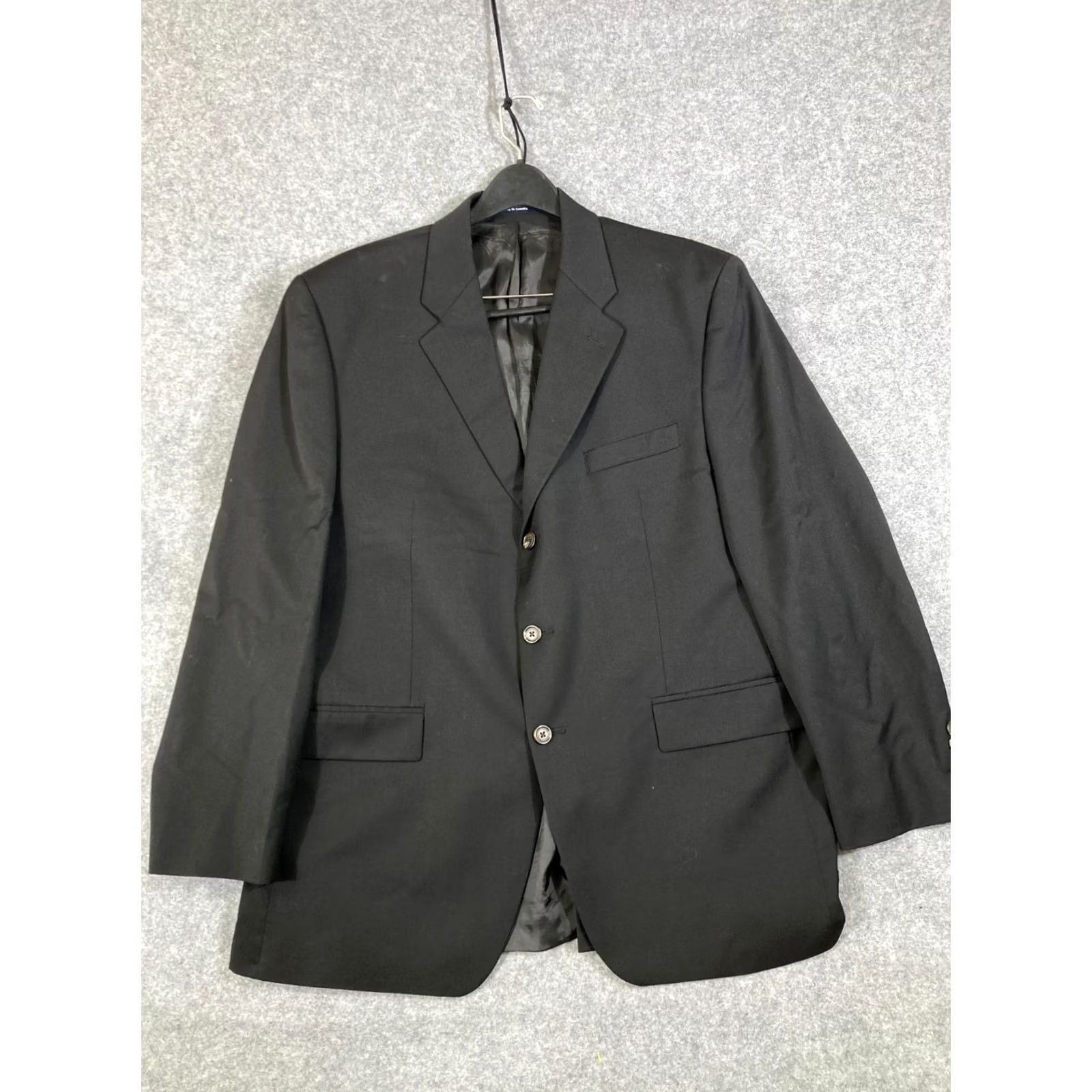 Ralph Lauren VINTAGE Ralph Lauren Wool Blazer Mens 44R Black Lined Notch Lapel 3-Button Size 44R - 2 Thumbnail