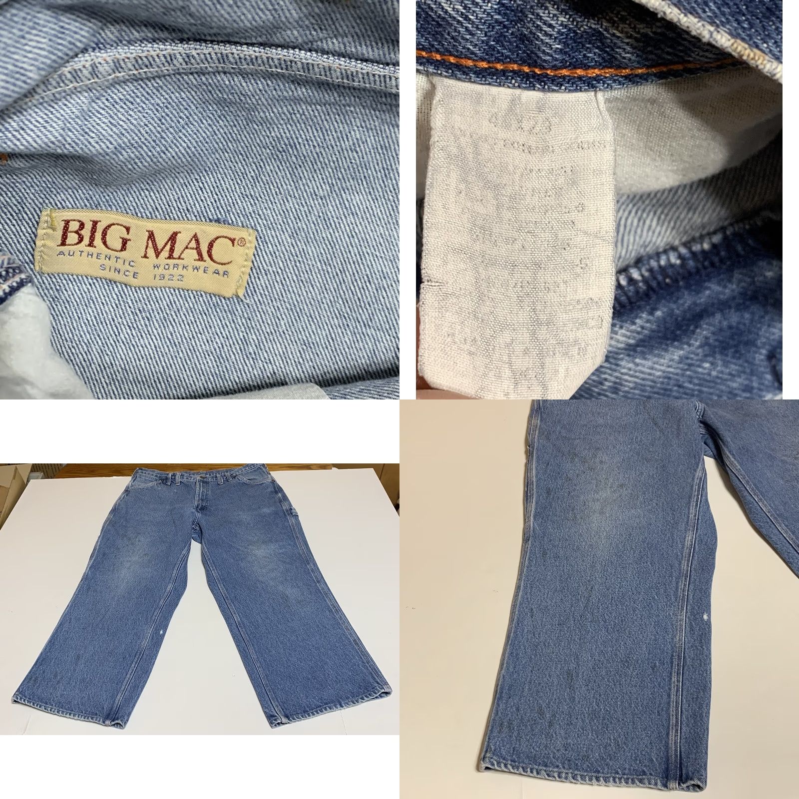 Vintage VINTAGE Big Mac Men's Carpenter Jeans 38x25 Denim Blue Workwear Distressed? No, Stained? No, 5-Pocket Design, Belt Loops Mens Jeans Size US 38 / EU 54 - 8 Thumbnail