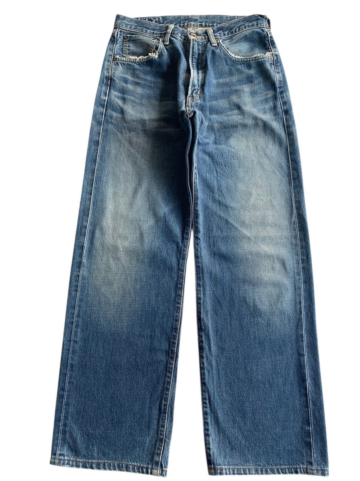 Edwin VINTAGE EDWIN 505 SELVEDGE BAGGY FADED DISTRESSED DENIM Size US 30 / EU 46 - 1 Thumbnail