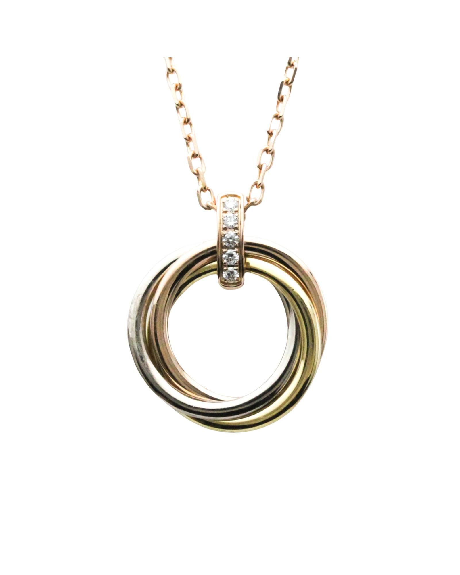 image of Cartier Trinity Pendant Necklace With Diamonds in Gold, Women's