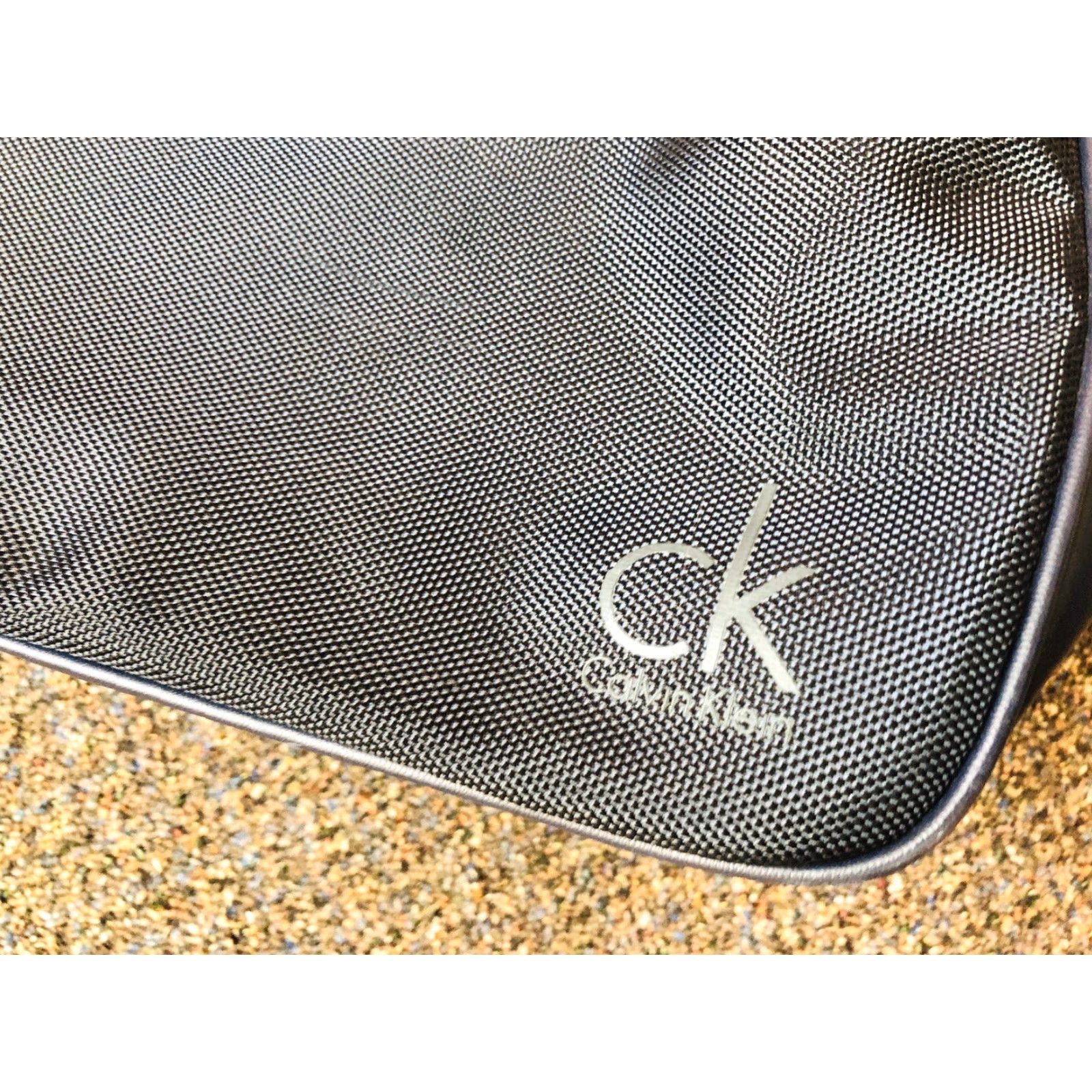 Calvin Klein VINTAGE Calvin Klein Duffle Bag MEN Large Navy blue Cotton Nylon Cotton Gym Bag BLACK Grey TT20 Size ONE SIZE - 3 Thumbnail