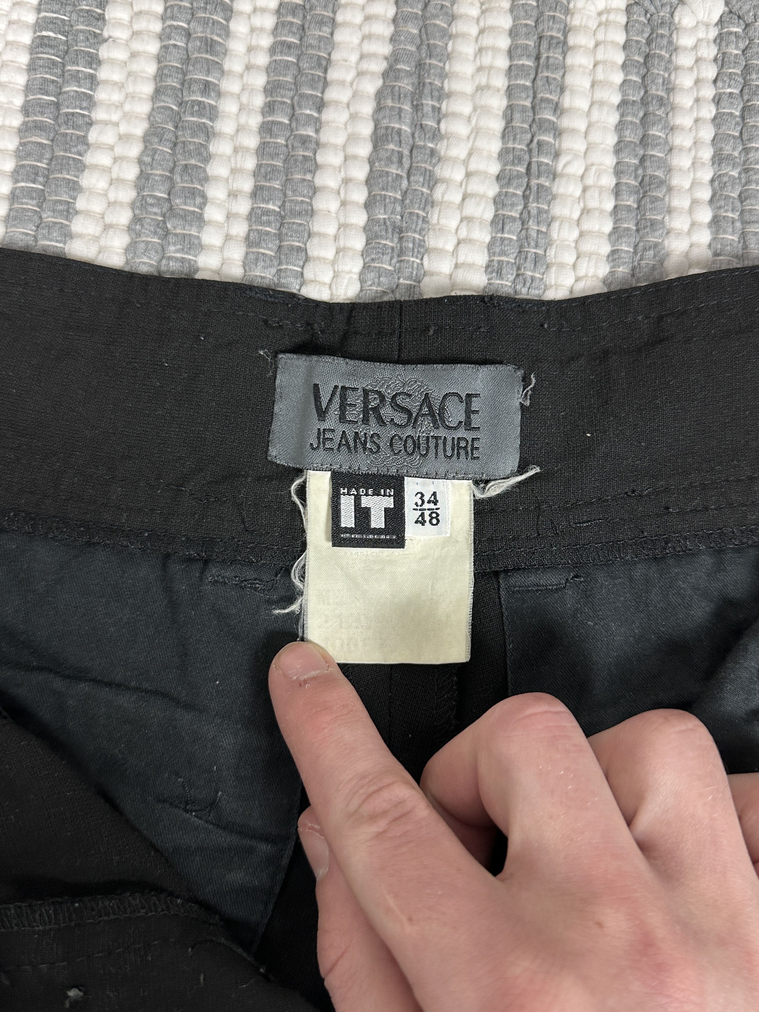 Versace Vintage Versace Jeans Couture Black Pants Trousers Size 34" / US 12 / IT 48 - 10 Thumbnail