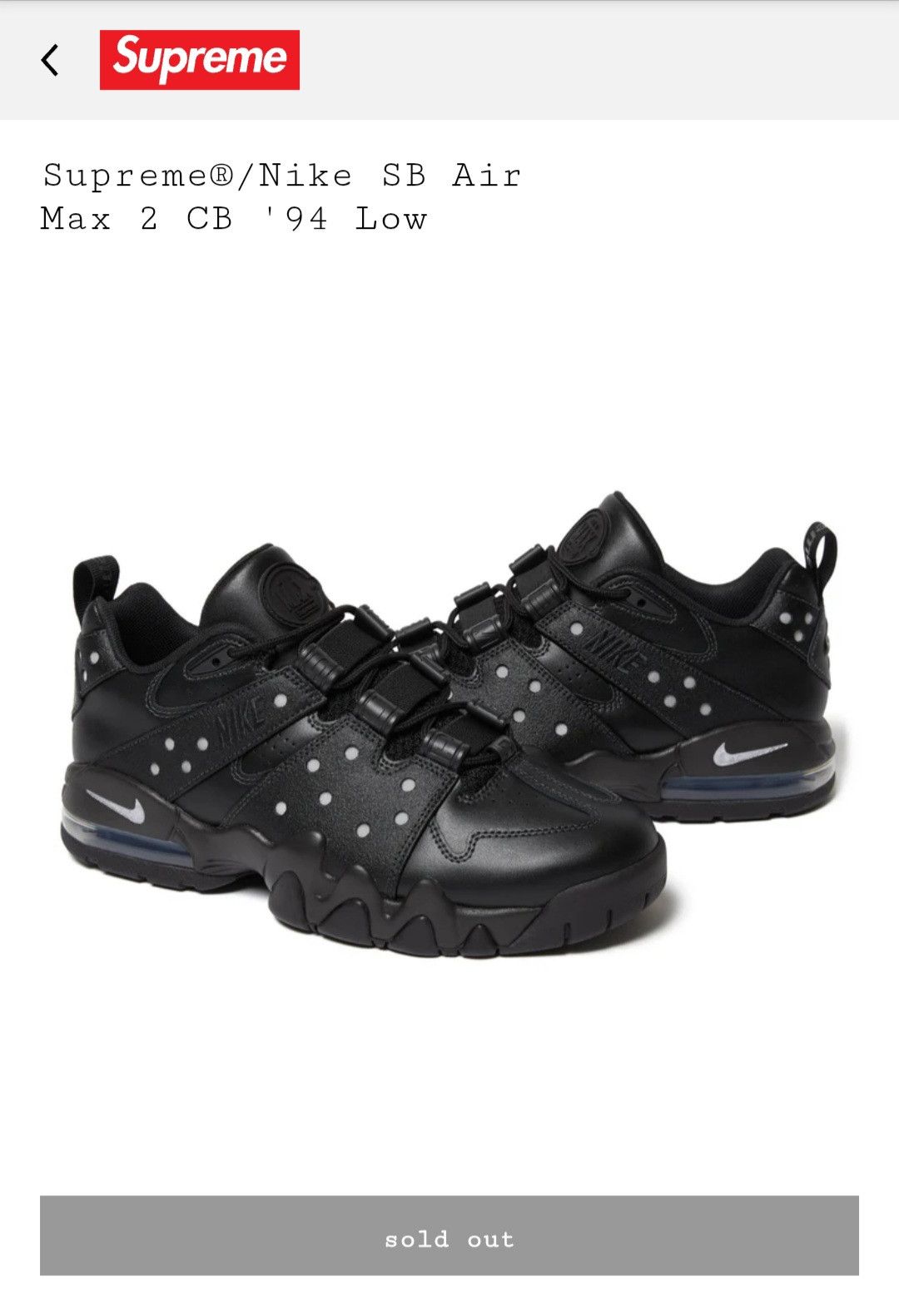 Nike × Supreme Supreme®/Nike SB Air Max 2 CB '94 Low Size US 9.5 / EU 42-43 - 7 Thumbnail