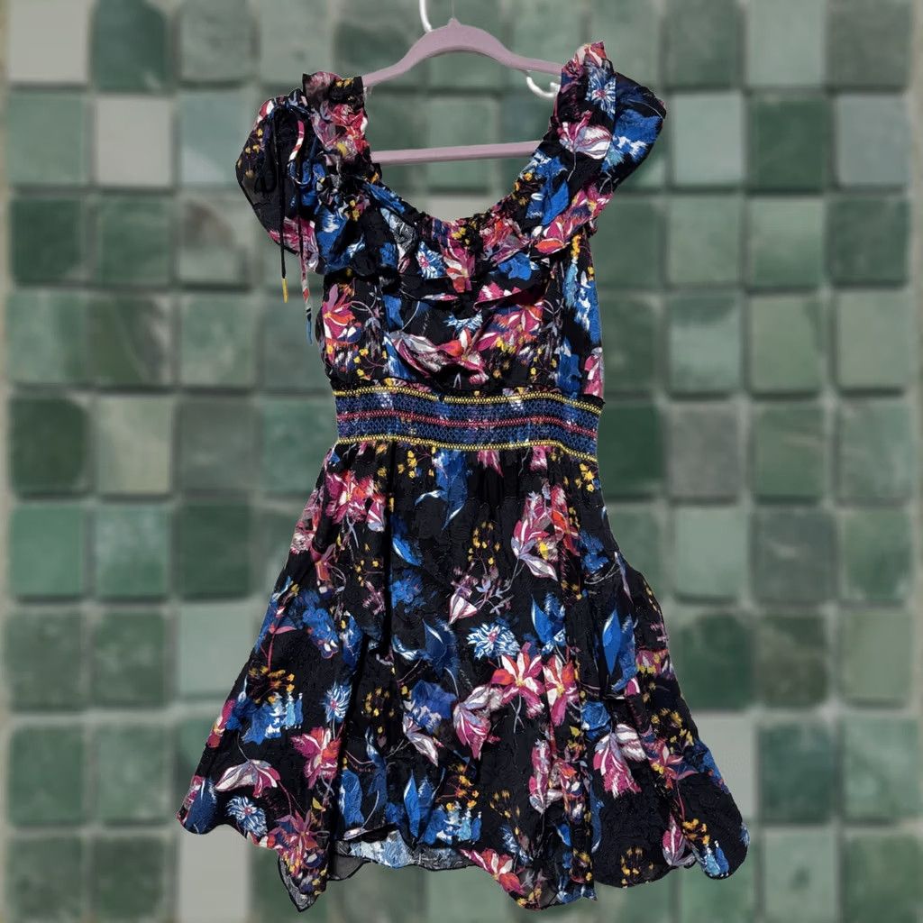 Tanya Taylor Tanya Taylor Dutch Garden Floral Dress Regular Size 6 Women Knee Length Black Floral Pattern Fit & Flare Womens Size M / US 6-8 / IT 42-44 - 1 Thumbnail
