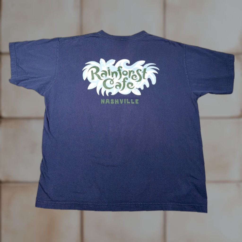 Vintage VINTAGE Rainforest Cafe Shirt XL Blue Cotton USA 90s Mens T-Shirt Size US XL / EU 56 / 4 - 1 Thumbnail
