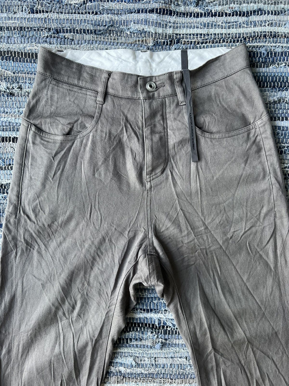 Kazuyuki Kumagai Attachment Kazuyuki Kumagai Attachment Drop Crotch J-Cut Moleskin Pants Size US 30 / EU 46 - 3 Thumbnail