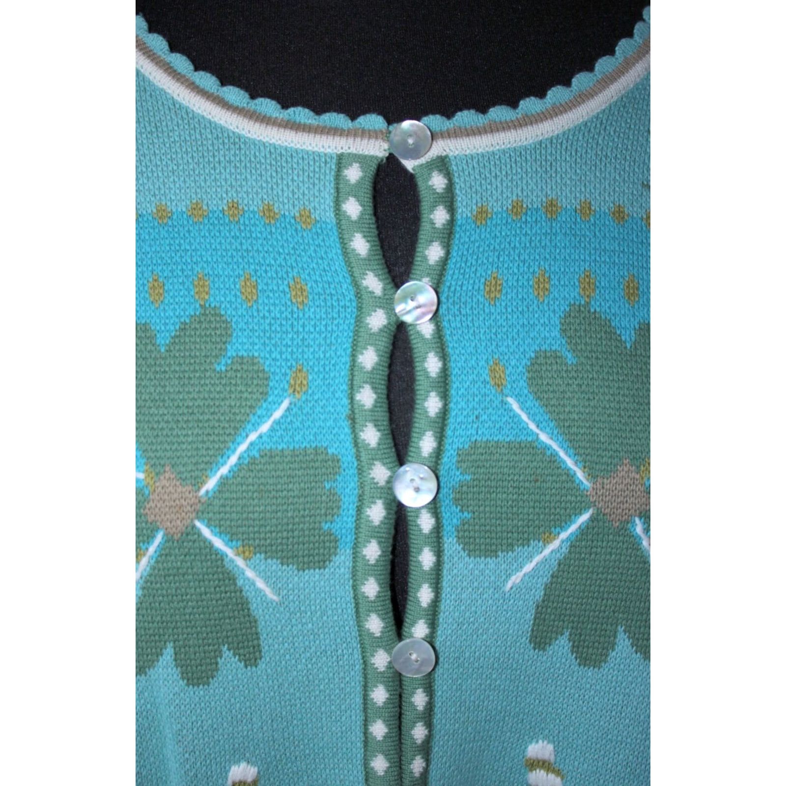 Vintage Gudrun Sjoden Cardigan Womens M Jumper Crew Neck Multicoloured Cardigan Mens? Size M / US 6-8 / IT 42-44 - 2 Thumbnail