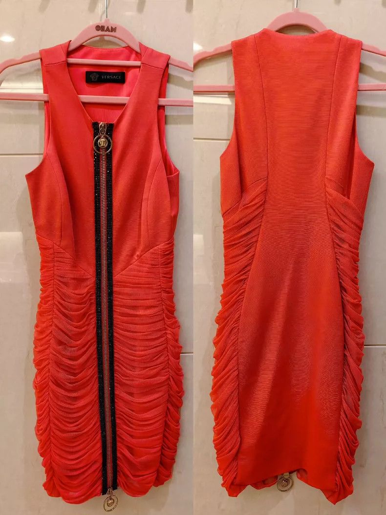 Versace Versace Watermelon red dress Size S / US 4 / IT 40 - 5 Thumbnail