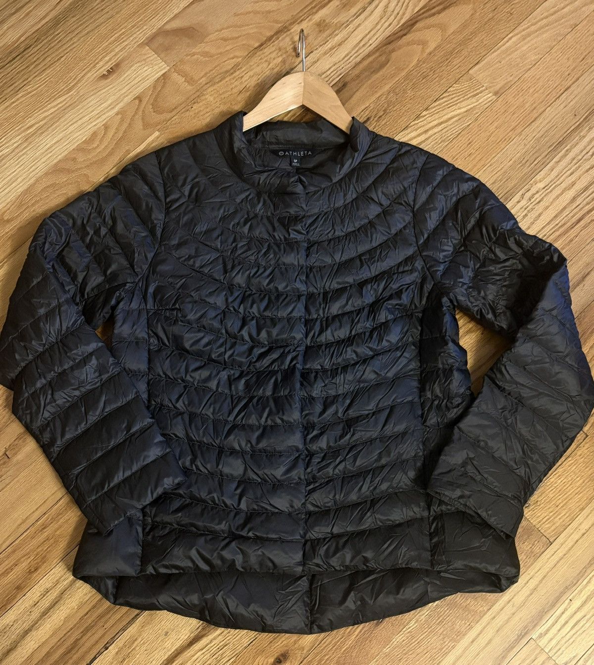 Athleta Athleta Olive Green Quilted Goose Down Petite Puffer Jacket Size S / US 4 / IT 40 - 5 Thumbnail