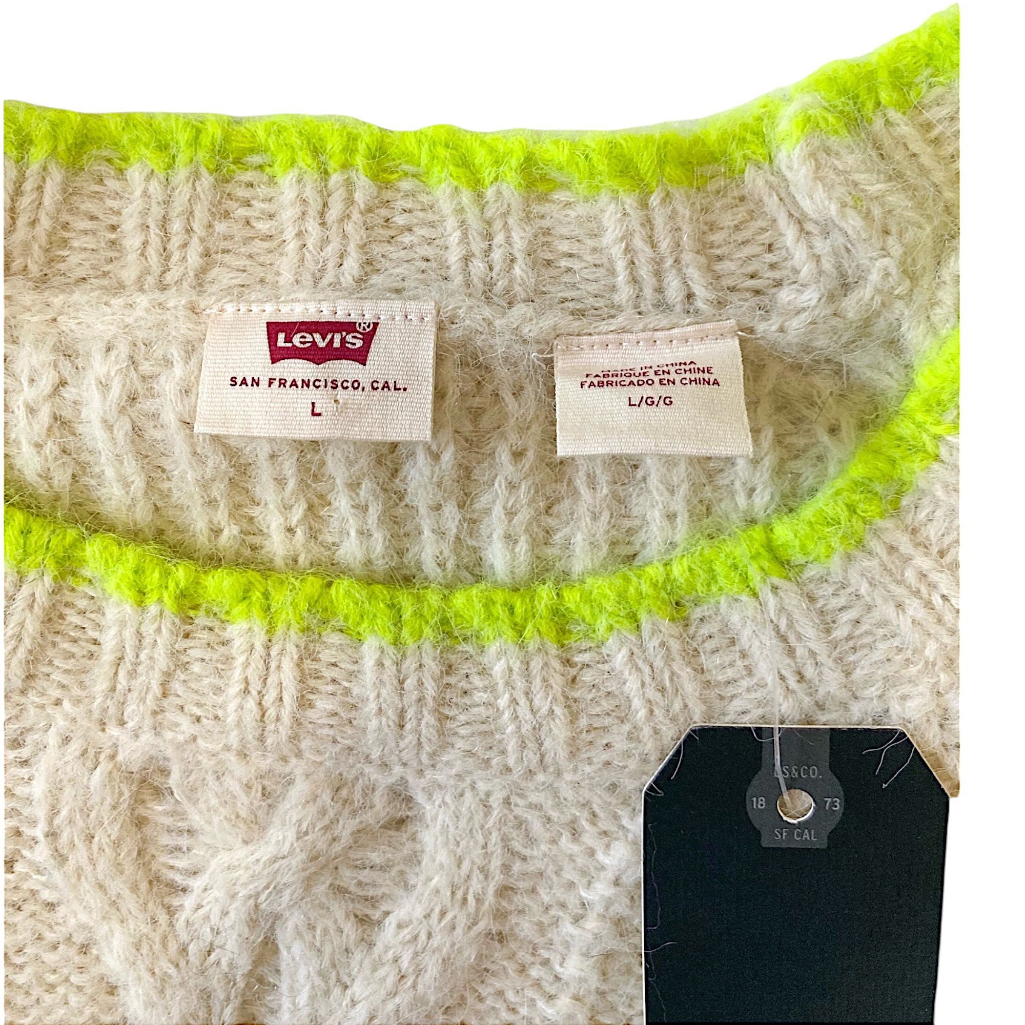 Levi's Levi's Ava Cable Knit Sweater in Almond Milk, L, NWT Size L / US 10 / IT 46 - 8 Thumbnail