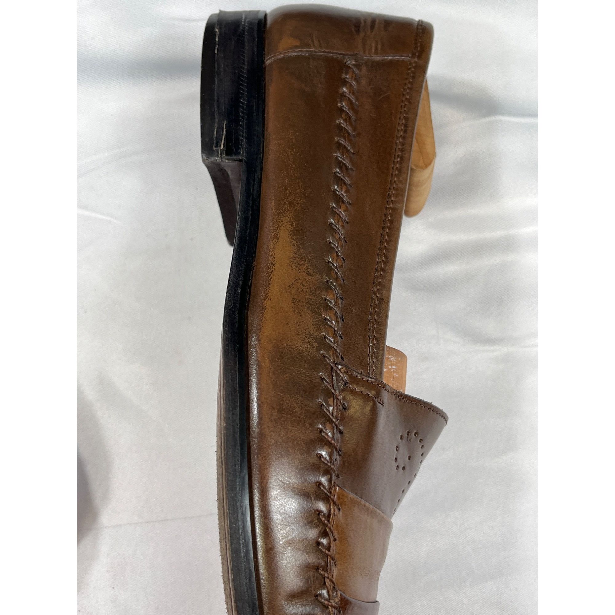 Giorgio Brutini Giorgio Brutini Mens Brown Leather Loafers Size 9.5D SKU 725 Size US 9.5 / EU 42-43 - 6 Thumbnail