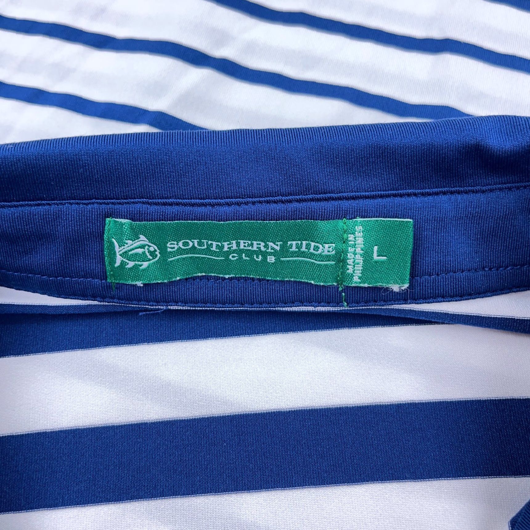 Southern Tide Southern Tide Polo Shirt Men Large Blue White Red Performance Wicking Golf Adult Size US L / EU 52-54 / 3 - 3 Thumbnail