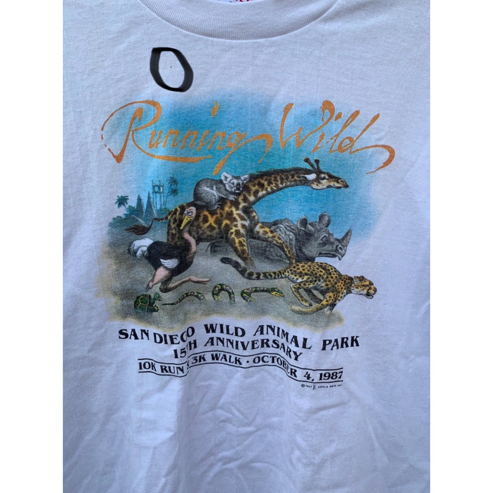 TEE JAYS VINTAGE Running Wild San Diego Wild Animal Park Long Sleeve T Shirt 1980s 80s XL Size US XL / EU 56 / 4 - 6 Thumbnail