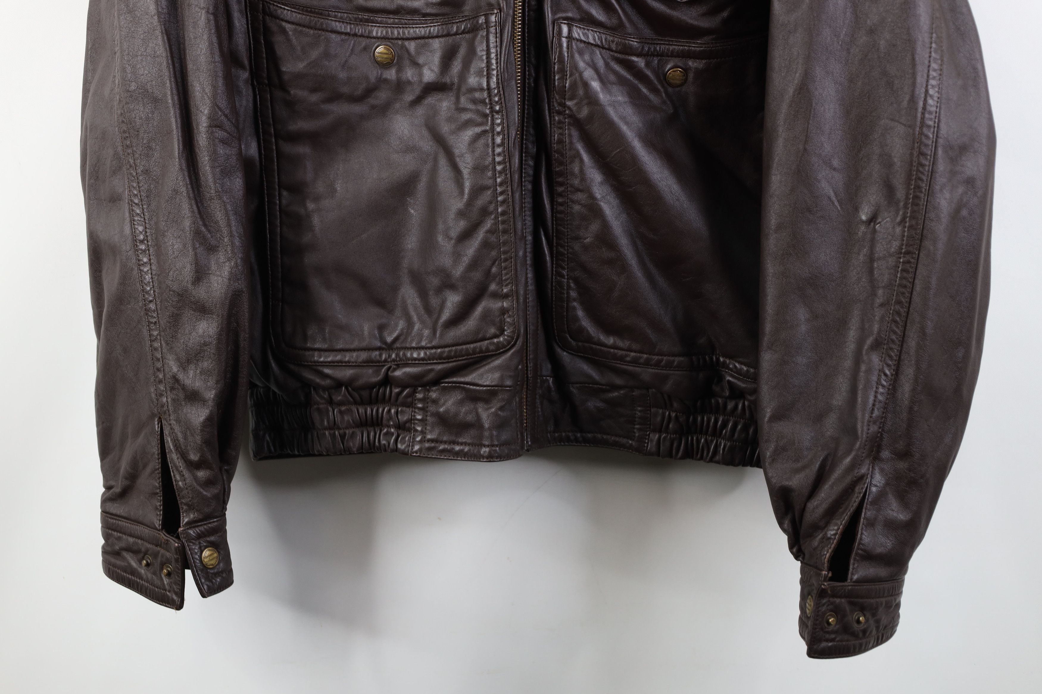 Vintage Vintage 90s Streetwear Quilted Leather Bomber Jacket Brown Size US M / EU 48-50 / 2 - 3 Thumbnail