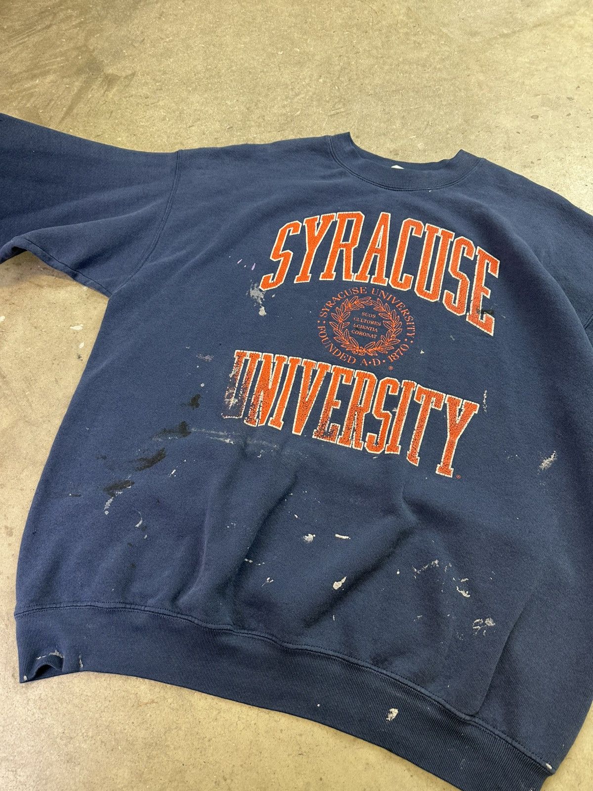 Vintage vintage 90s syracuse university painter collegiate crewneck Size US XL / EU 56 / 4 - 4 Thumbnail