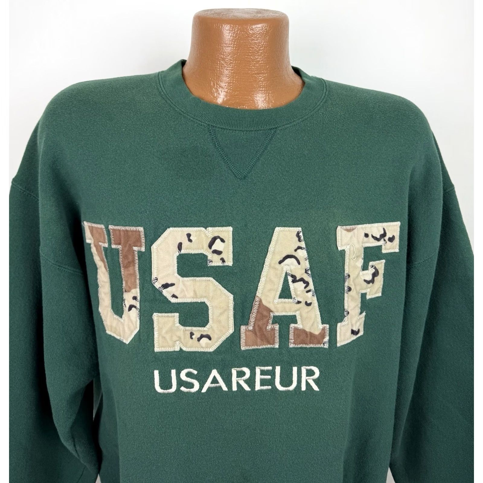 Soffe VINTAGE Soffe Sweatshirt Mens L US Air Force Embroidered Green Cotton Blend Pullover 90s Army Grunge Retro Size US L / EU 52-54 / 3 - 2 Thumbnail