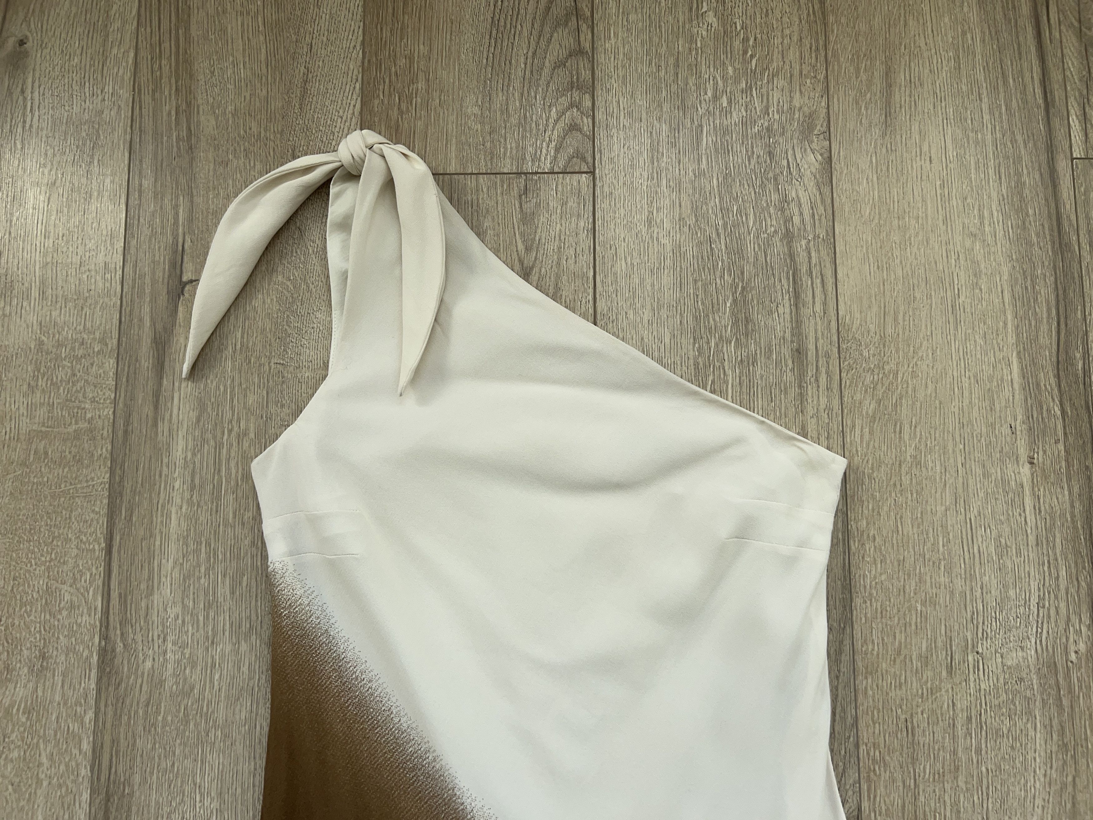 Designer Carla Zampatti One Shoulder Sleeveless Viscose Rayon Size 8 Size M / US 6-8 / IT 42-44 - 2 Thumbnail