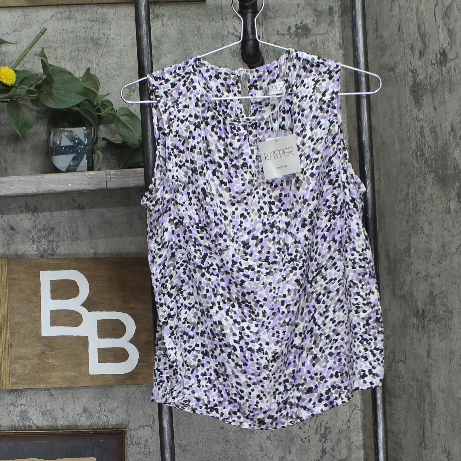 Other Nwt Kasper Blouse Shirt Vanilla Ice / Lavender Purple Ps Size S / US 4 / IT 40 - 1 Thumbnail
