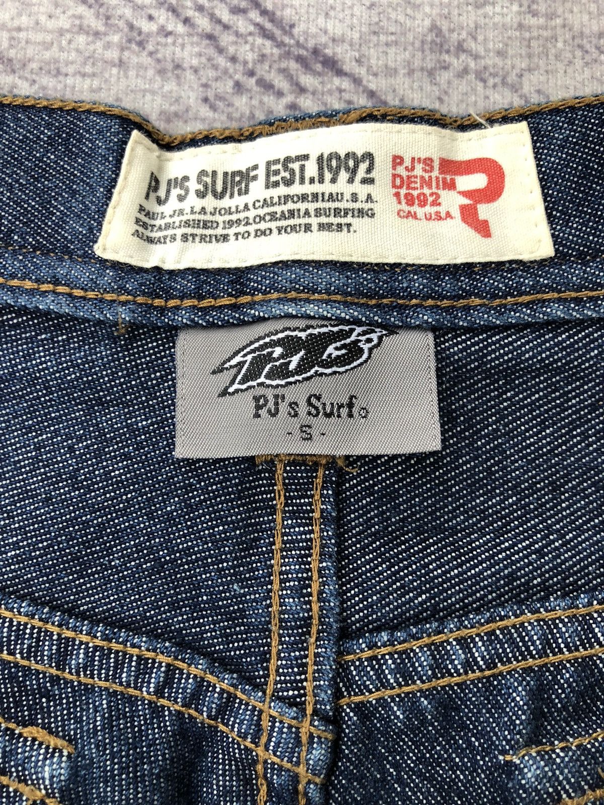 Japanese Brand PJ's Japanese Surfwear Hip Hop Jeans Cargo Shiny Pants Size US 27 - 13 Thumbnail