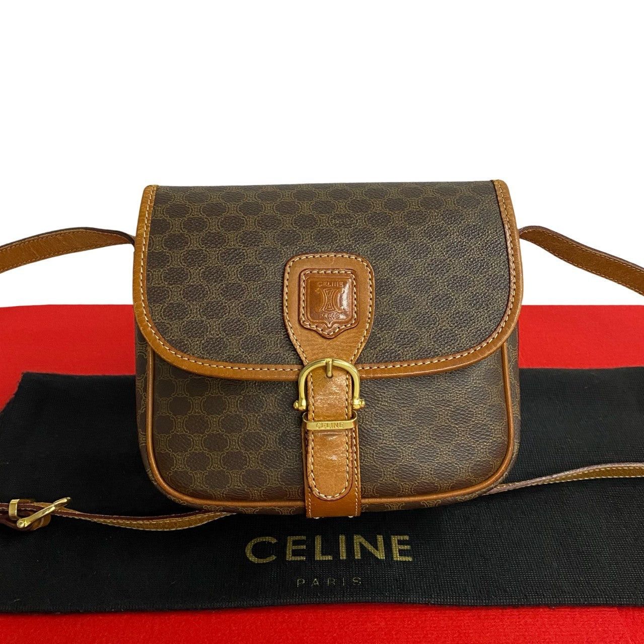 Celine Celine Shoulder Bag Brown Leather Size ONE SIZE - 1 Thumbnail