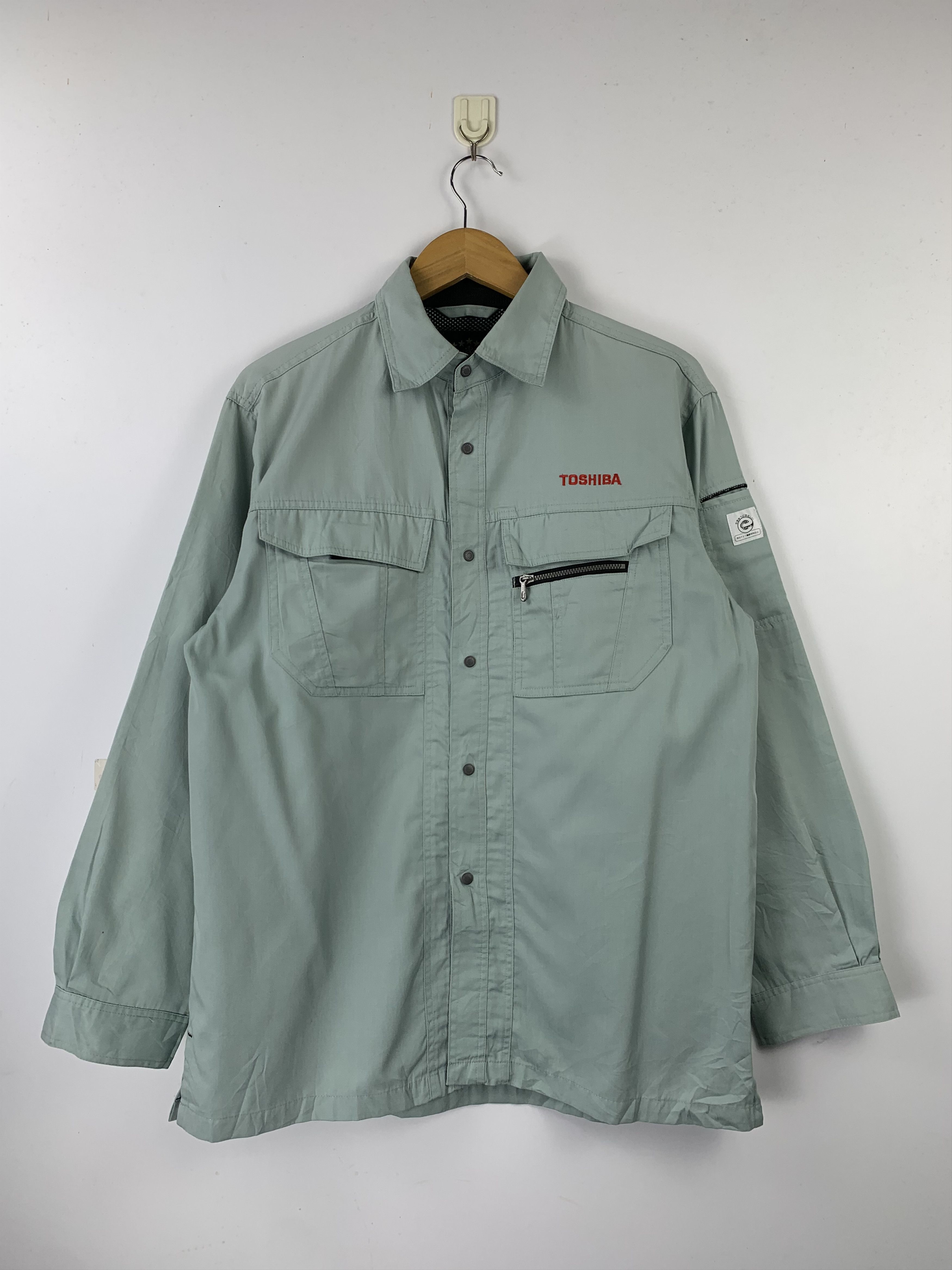 Japanese Brand Vintage Toshiba Button Up Workers Jacket J1557 Size US L / EU 52-54 / 3 - 1 Thumbnail