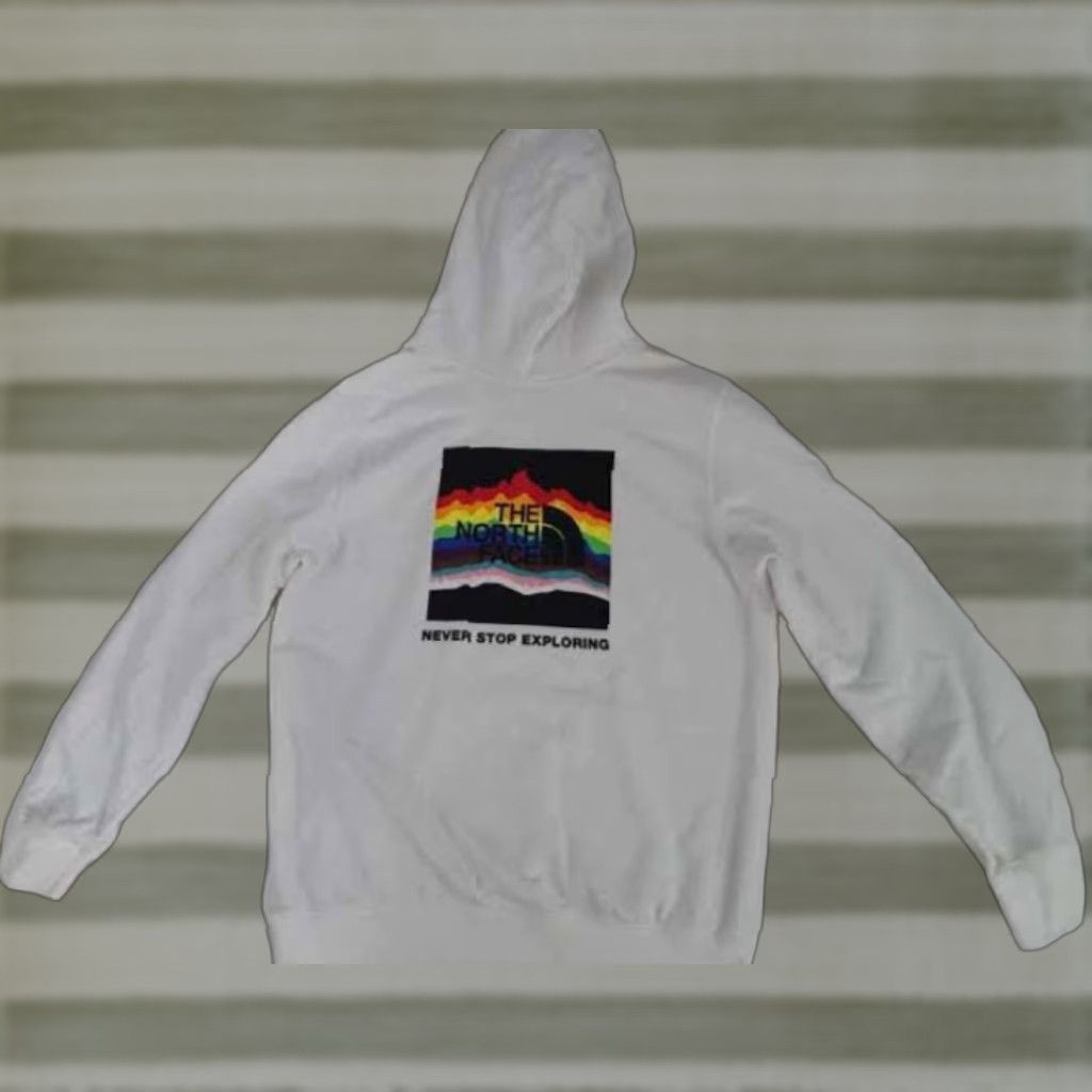 The North Face VINTAGE North Face Sweatshirt Hooded Logo White Large Unisex Adults Regular Cotton Canvas Pullover Outdoor Size US L / EU 52-54 / 3 - 1 Thumbnail