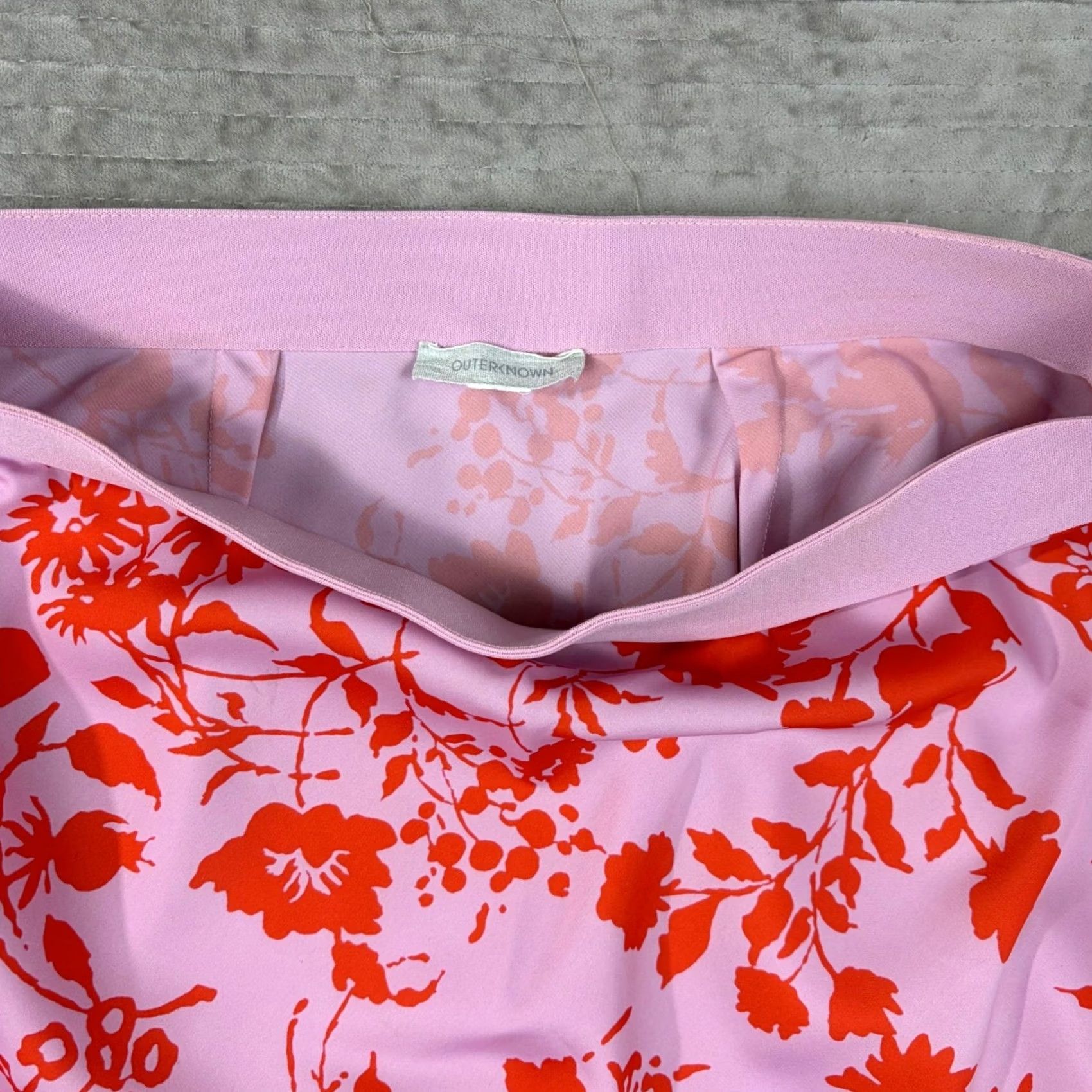 Outerknown Outerknown Skirt A-Line Midi Floral Elastic Waist Multicolor Lavender Pink 33in Womens M Size 32" / US 10 / IT 46 - 7 Thumbnail