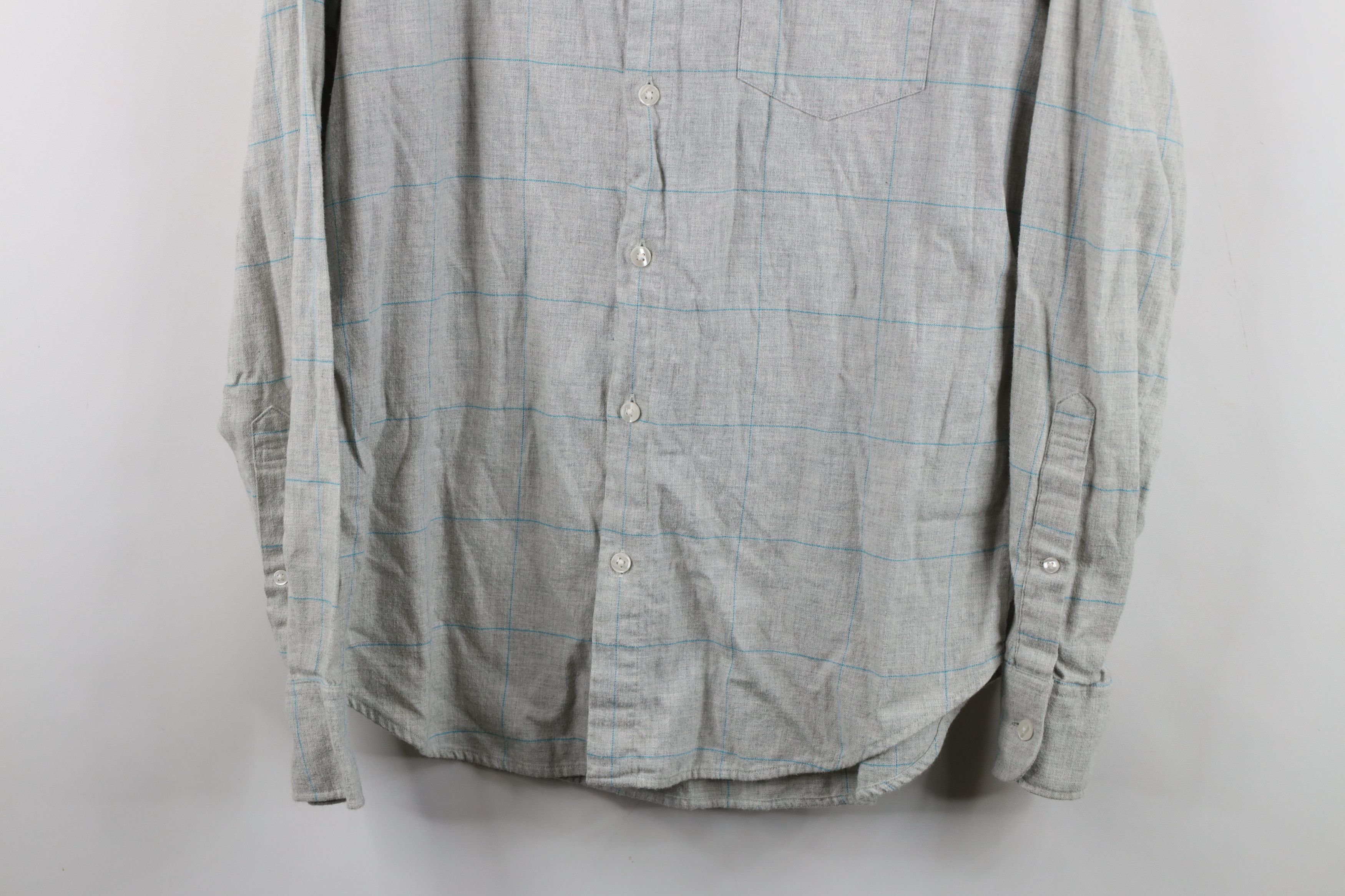 Bonobos Bonobos Slim Fit Flannel Collared Button Shirt Gray Plaid Size US M / EU 48-50 / 2 - 3 Thumbnail