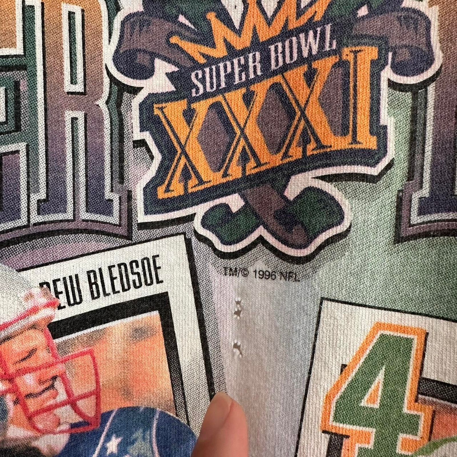 Pro Player × Vintage Vintage 1997 Bledsoe Vs Favre Super Bowl Shirt Size US L / EU 52-54 / 3 - 4 Thumbnail