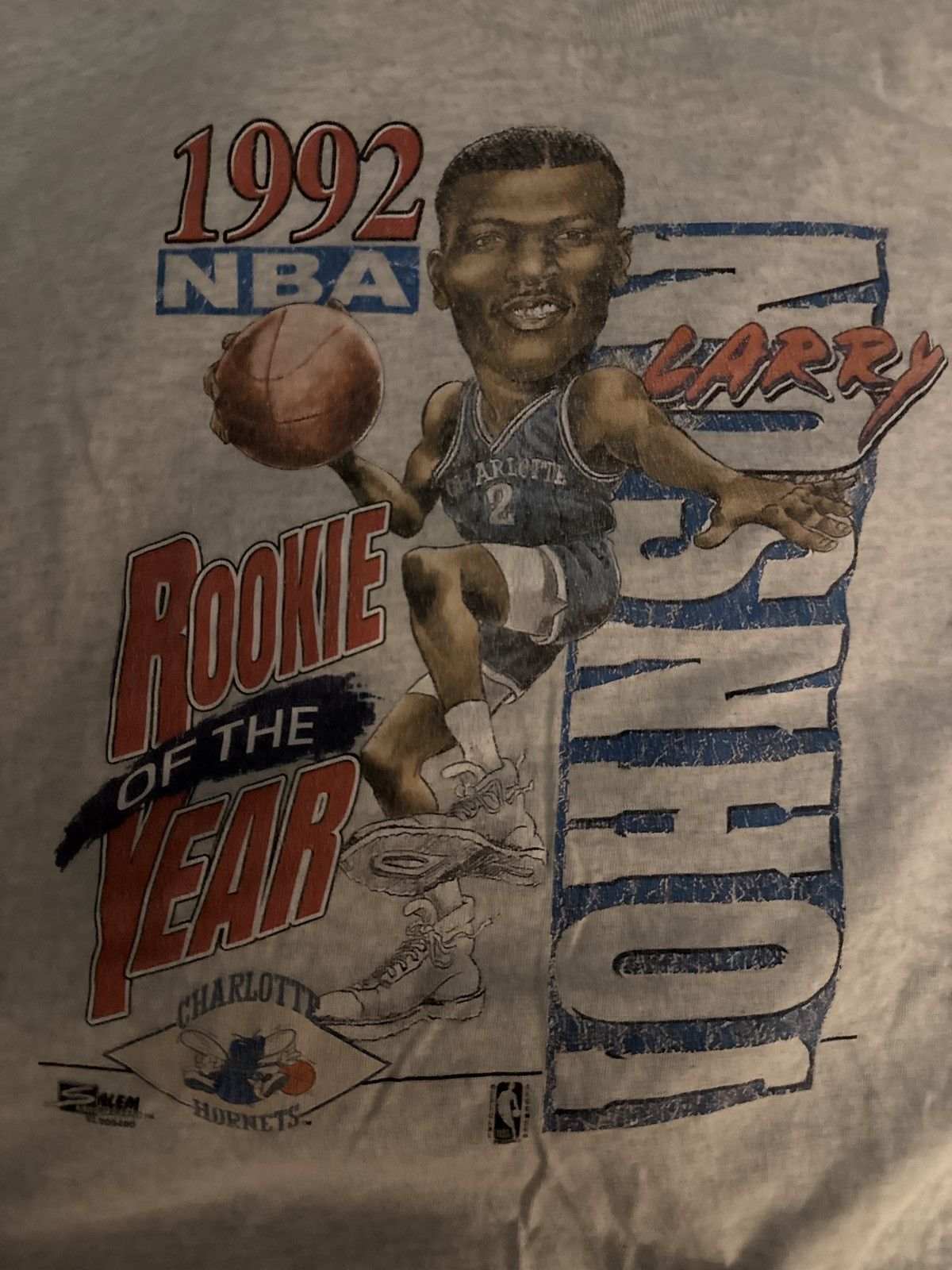 Salem Sportswear Charlotte Hornets Larry Johnson Rookie of The Year Vintage T Size US L / EU 52-54 / 3 - 2 Thumbnail