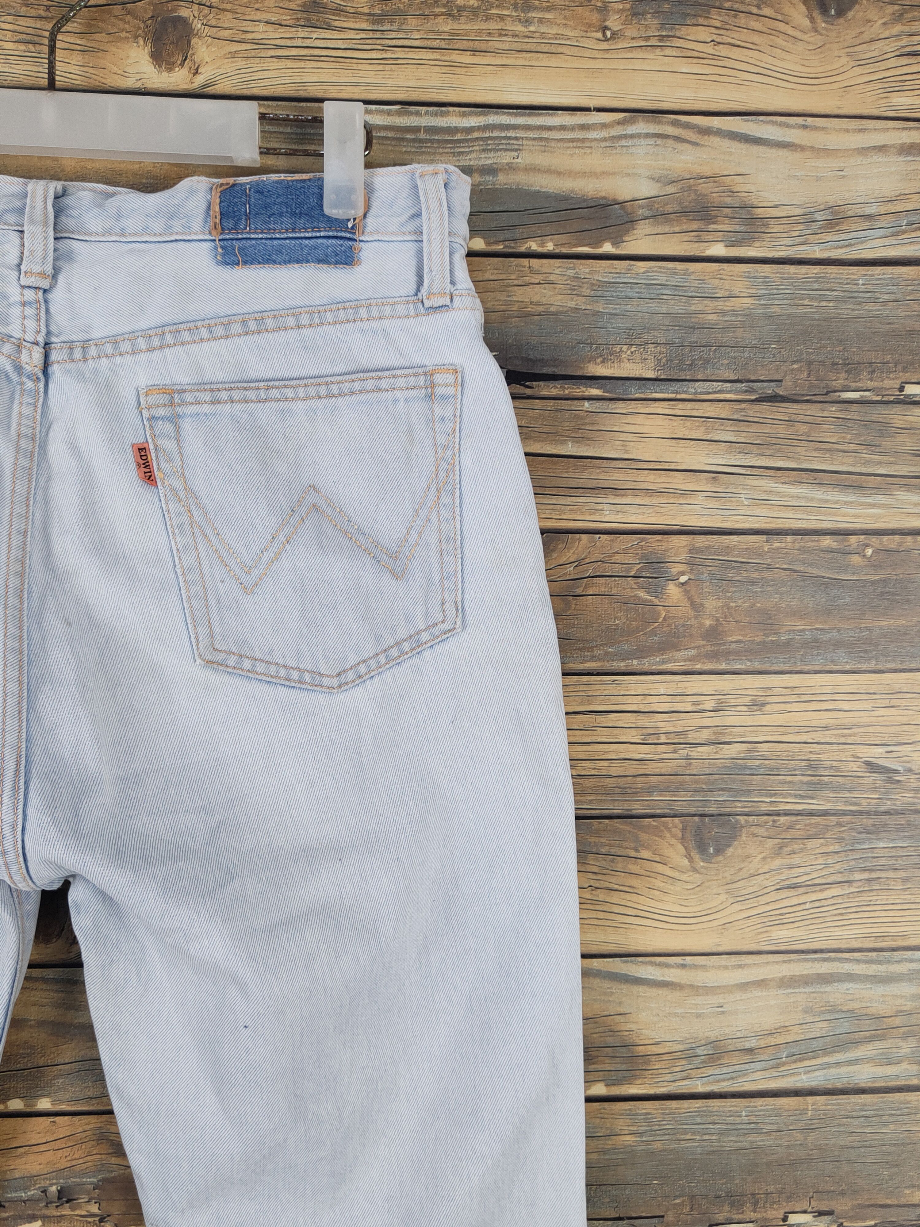 Edwin Edwin Light Blue Distressed Ripped denim Jeans #W1696 Size US 33 - 11 Thumbnail