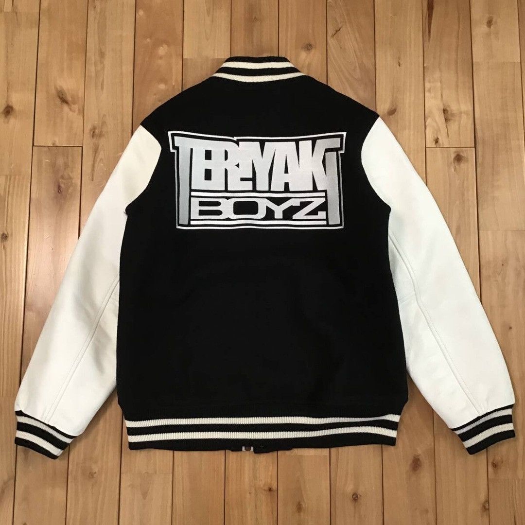 Bape × Nigo BAPE TERIYAKI BOYS leather sleeve varsity jacket Kanye NIGO Size US S / EU 44-46 / 1 - 4 Thumbnail