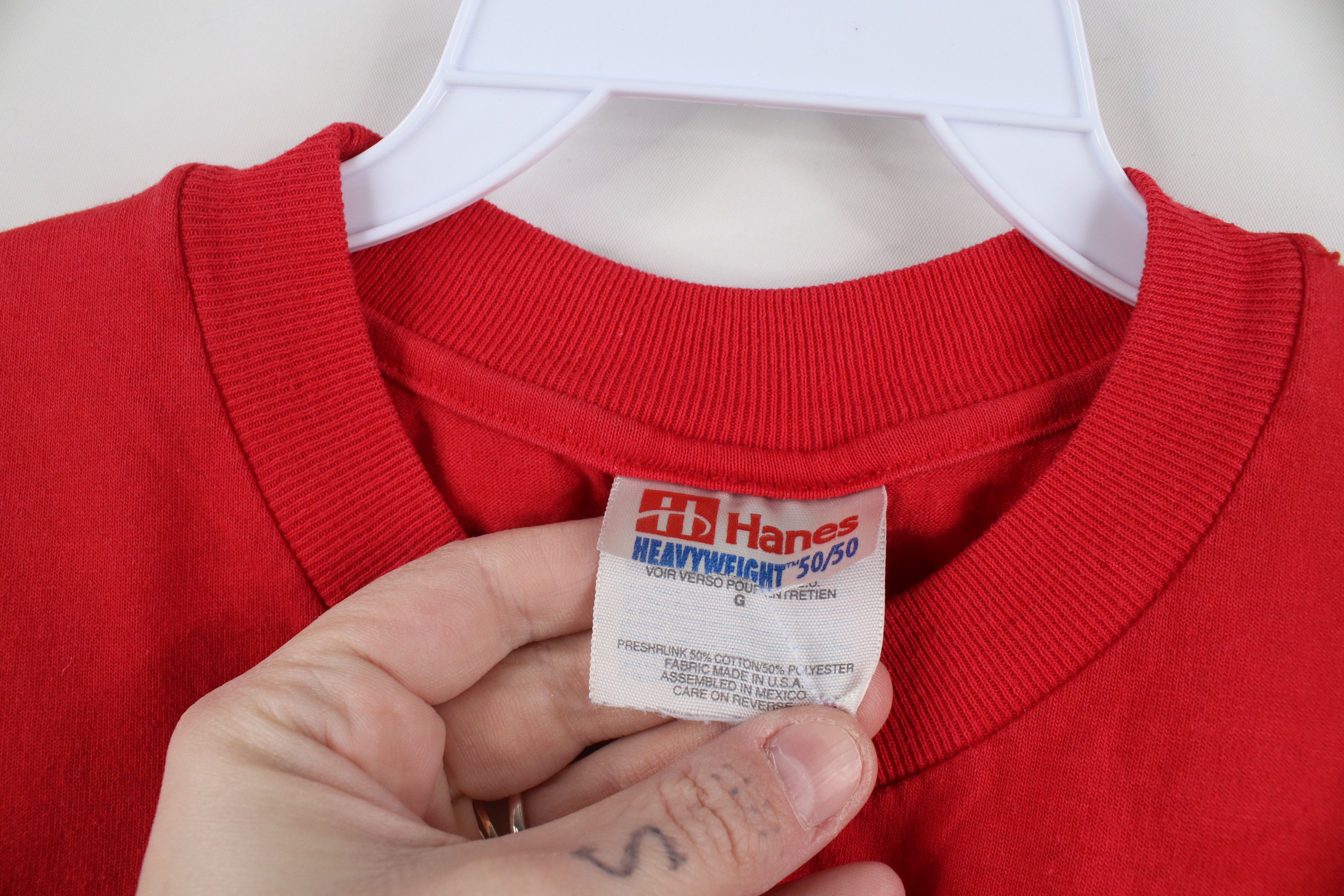 Vintage Vintage 90s Spell Out Annie Musical Play Cropped T-Shirt Red Size S / US 4 / IT 40 - 9 Thumbnail