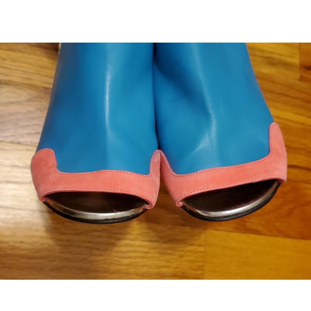 Roland Mouret Roland Mouret Bright Blue Peep Toe Heels Size 40 EU Size US 9 / IT 39 - 9 Thumbnail