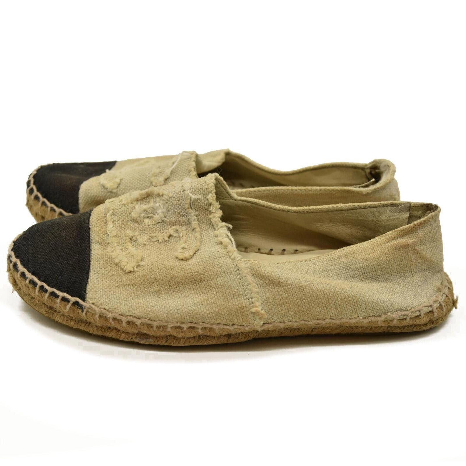 Chanel Chanel Lambskin Espadrilles Beige Black 7.5 US Size US 7.5 / IT 37.5 - 3 Thumbnail
