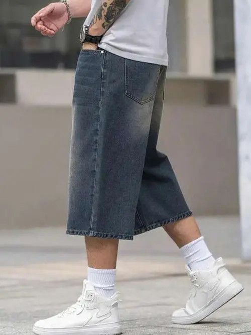 Jean Washed Y2k Shorts Jorts LOOSE skate Size US 34 / EU 50 - 4 Thumbnail