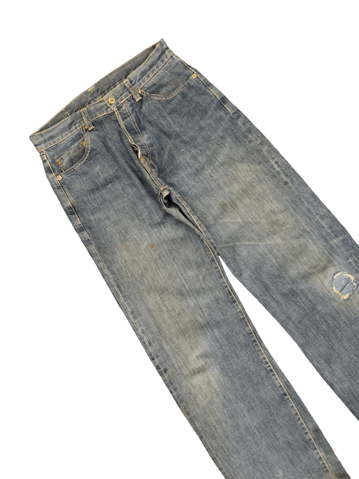Studio D'Artisan 1990s Studio D Artisan Lot 0205 Selvedge Distress Jeans Size US 30 / EU 46 - 4 Thumbnail