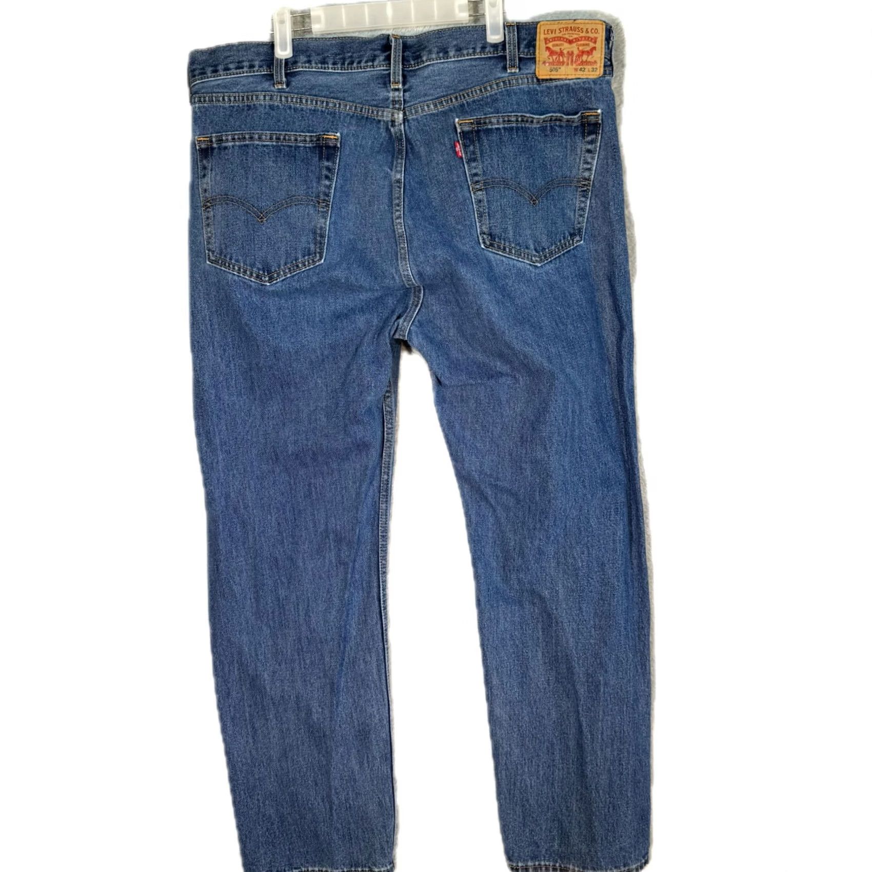 Levi's Levi’s 505 Jeans Men’s 42x32 Blue Denim Mid-Rise Straight Jeans 42 x 32 Regular Fit Modern USA Outdoor Denim Blue Levi’s 505 Mens Jeans Size US 42 / EU 58 - 2 Thumbnail