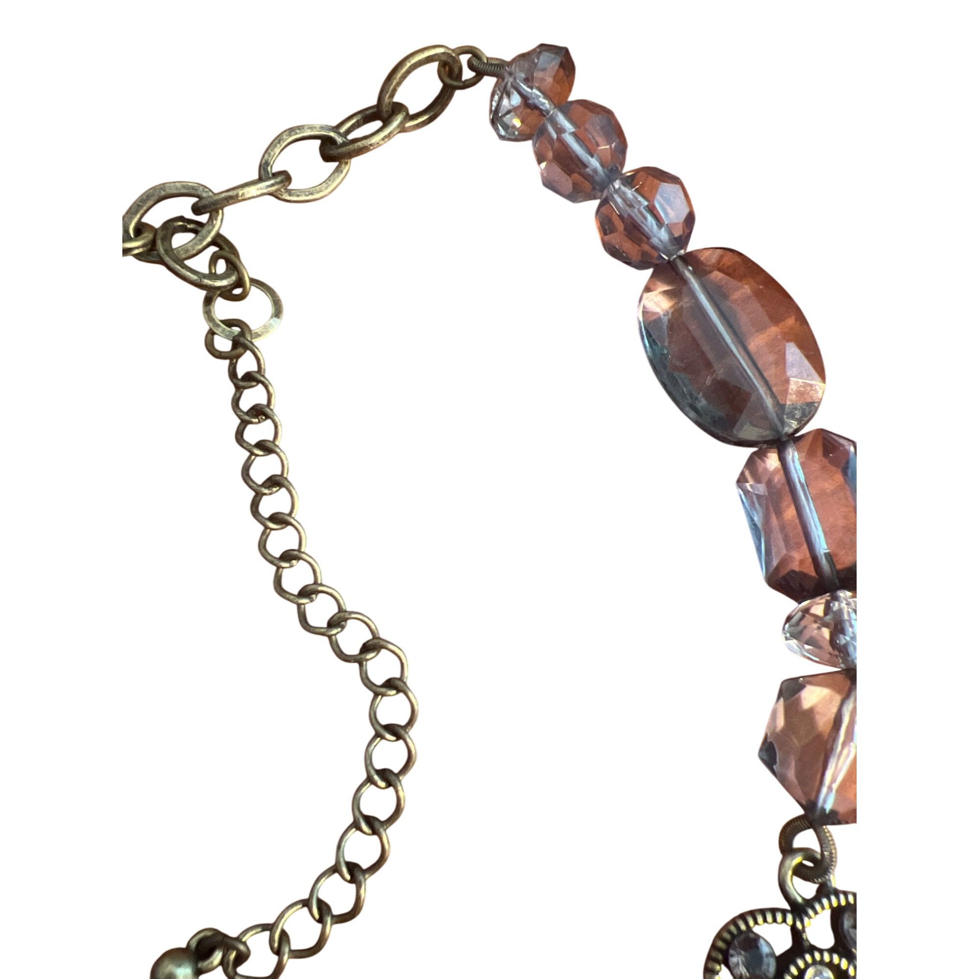 Other Lane Bryant Antique Gold Tone Statement Necklace Flower Bow Size ONE SIZE - 4 Thumbnail