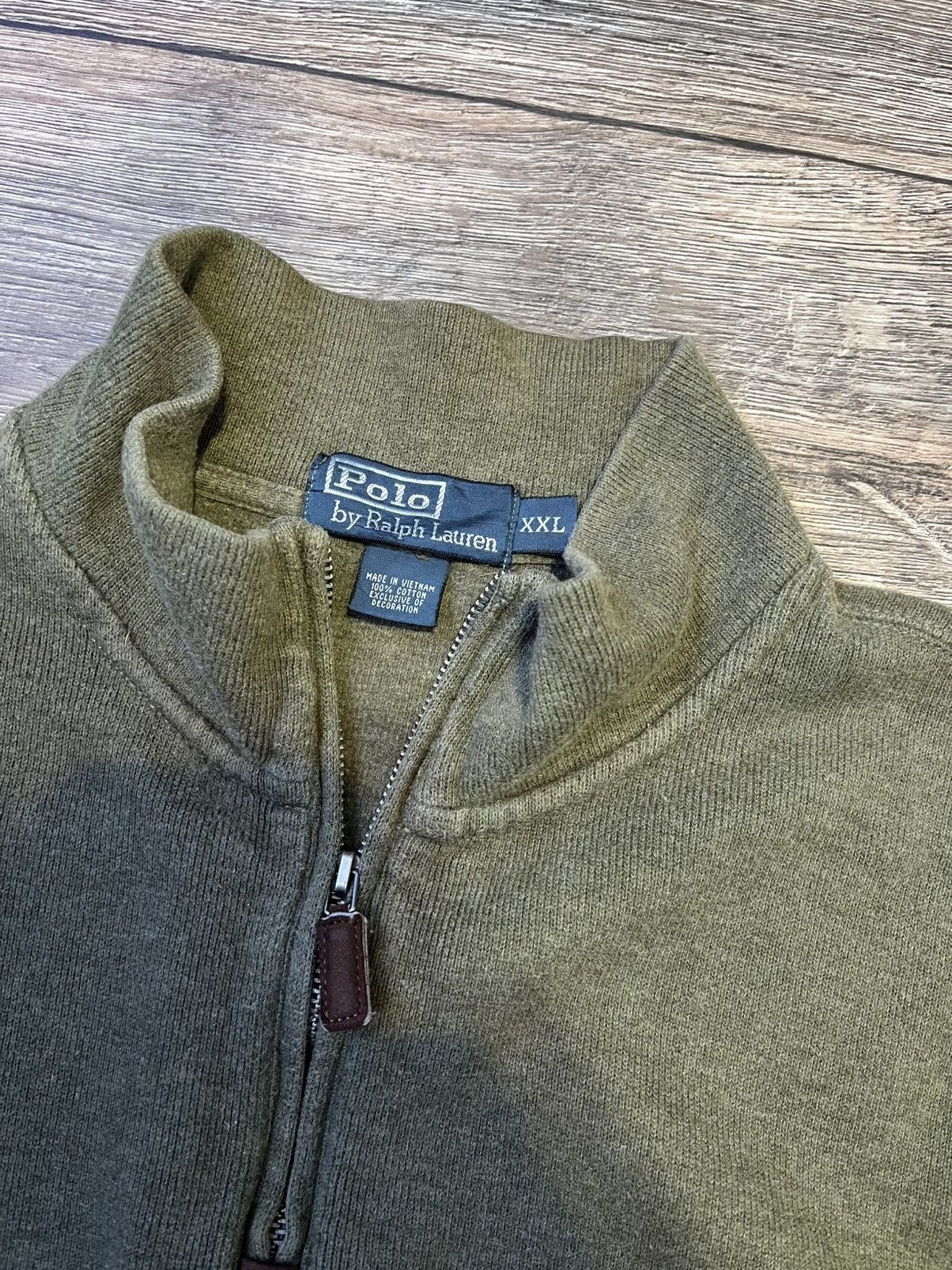 Polo Ralph Lauren × Ralph Lauren × Vintage Vintage Polo Ralph Lauren 3/4 Zip Cotton Pullover Jumper XXL Size US XXL / EU 58 / 5 - 6 Thumbnail