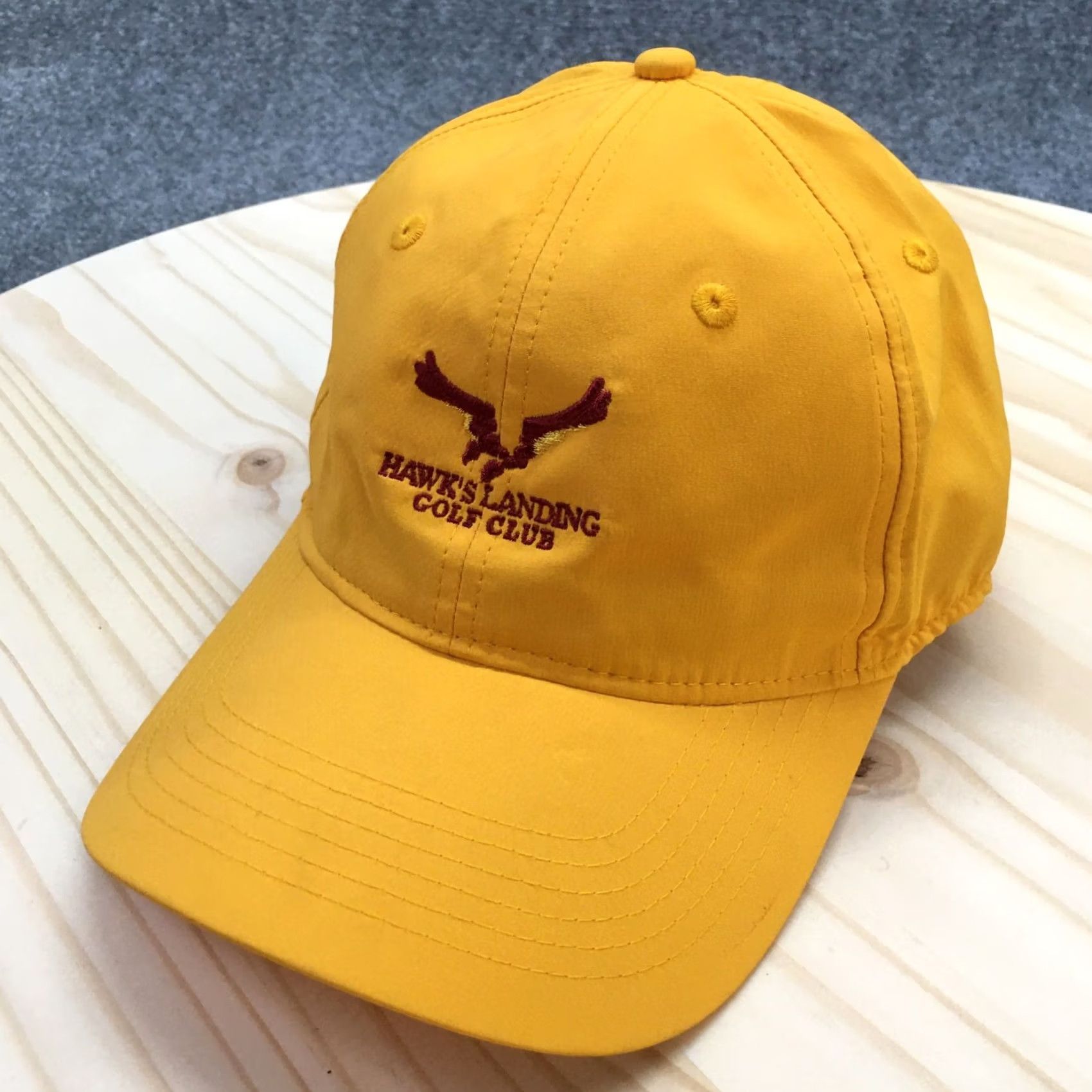 Vintage Ahead Hawks Landing Golf Club Baseball Cap Hat Mens Gold One Size Adjustable Size ONE SIZE - 2 Thumbnail