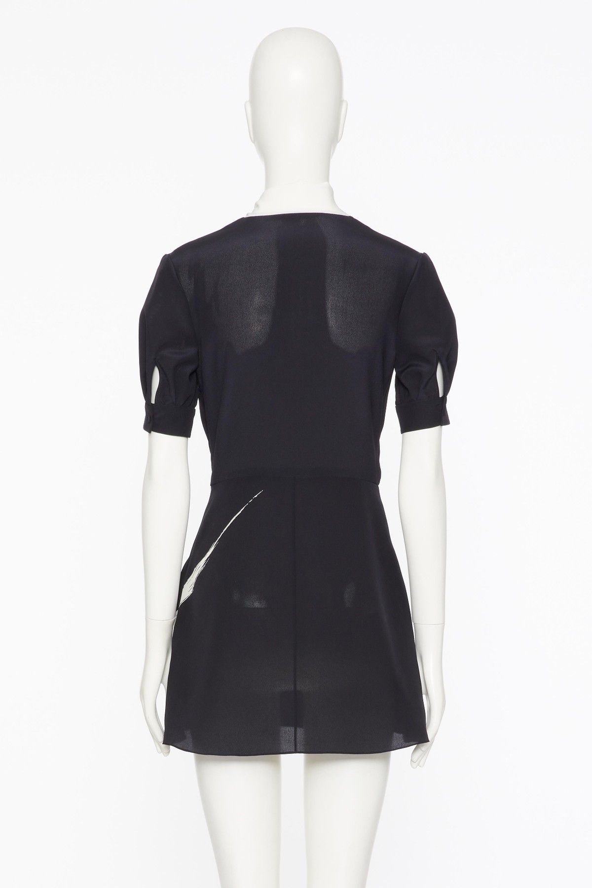 Valentino o1s1wg110525 Bicolor Ribbon Dress in Navy Blue Size S / US 4 / IT 40 - 3 Thumbnail