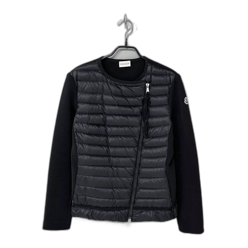 Moncler Black Knit Padded Jacket by Moncler Size L / US 10 / IT 46 - 1 Thumbnail