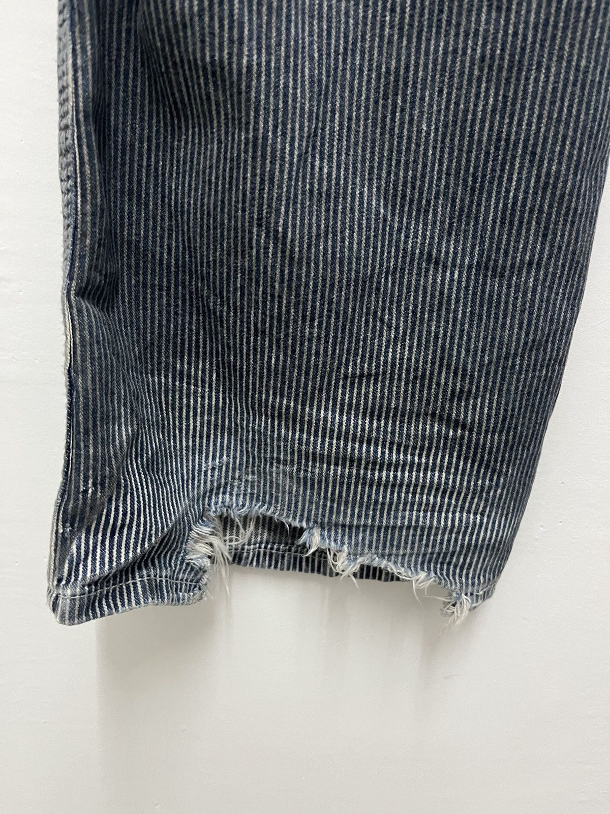 Japanese Brand Gostar De Fuga Japan Hickory Workwear Distressed Denim Pants Size US 31 - 15 Thumbnail