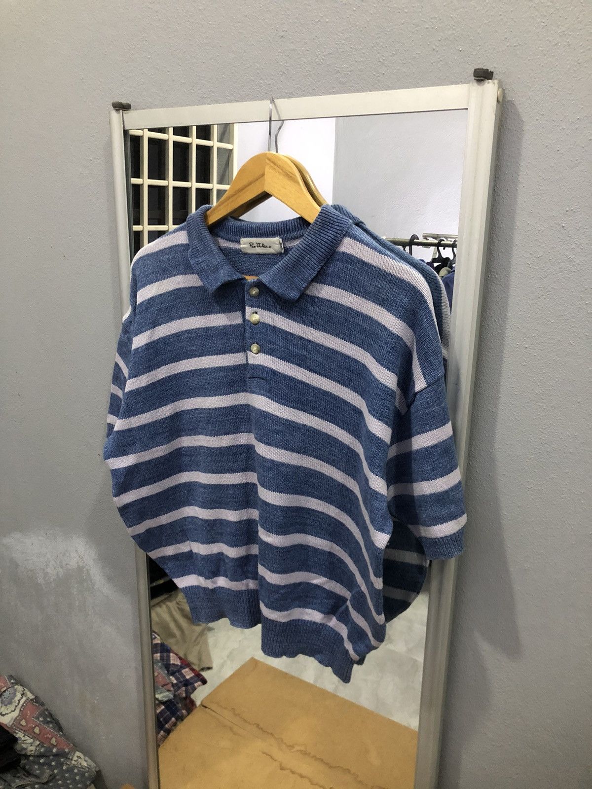 Aran Isles Knitwear × Japanese Brand Vintage Pro Varlia Striped Knit Polo Jumper Size US M / EU 48-50 / 2 - 2 Thumbnail