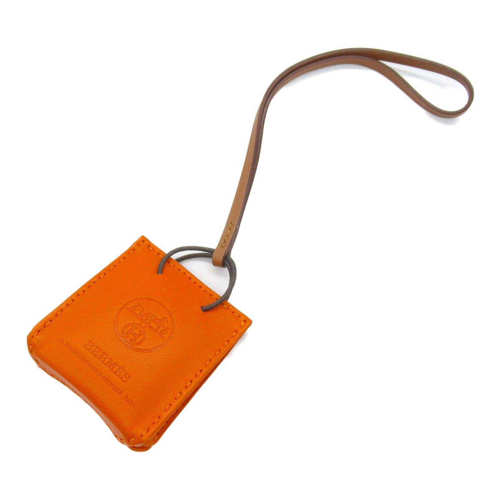 Hermes Hermes Sac Orange Feu Bag Charm Leather Aagneau Y Stamp Size ONE SIZE - 1 Thumbnail