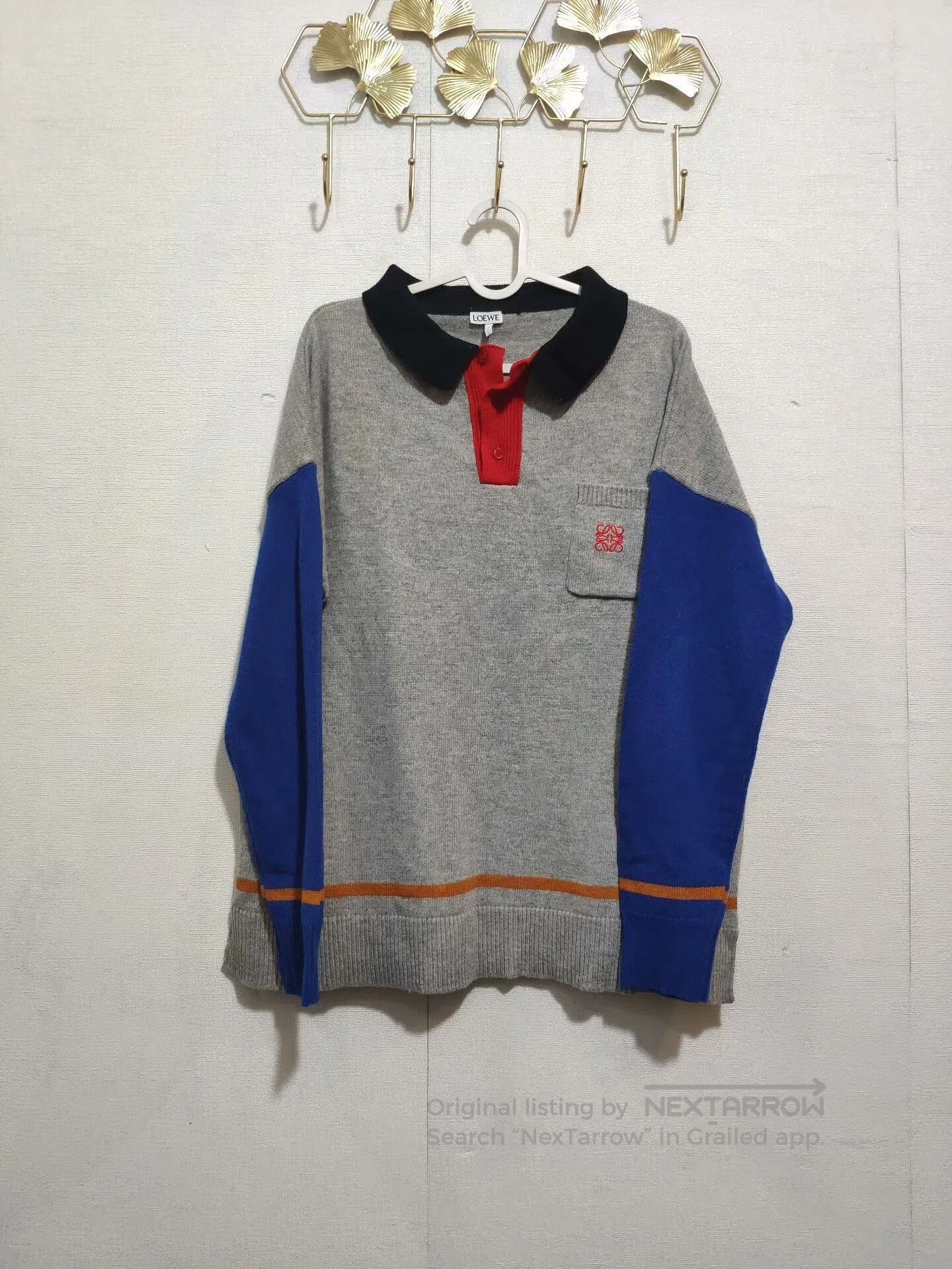 Loewe LOEWE Gray Colorblock Knit Sweater. Size US S / EU 44-46 / 1 - 6 Thumbnail