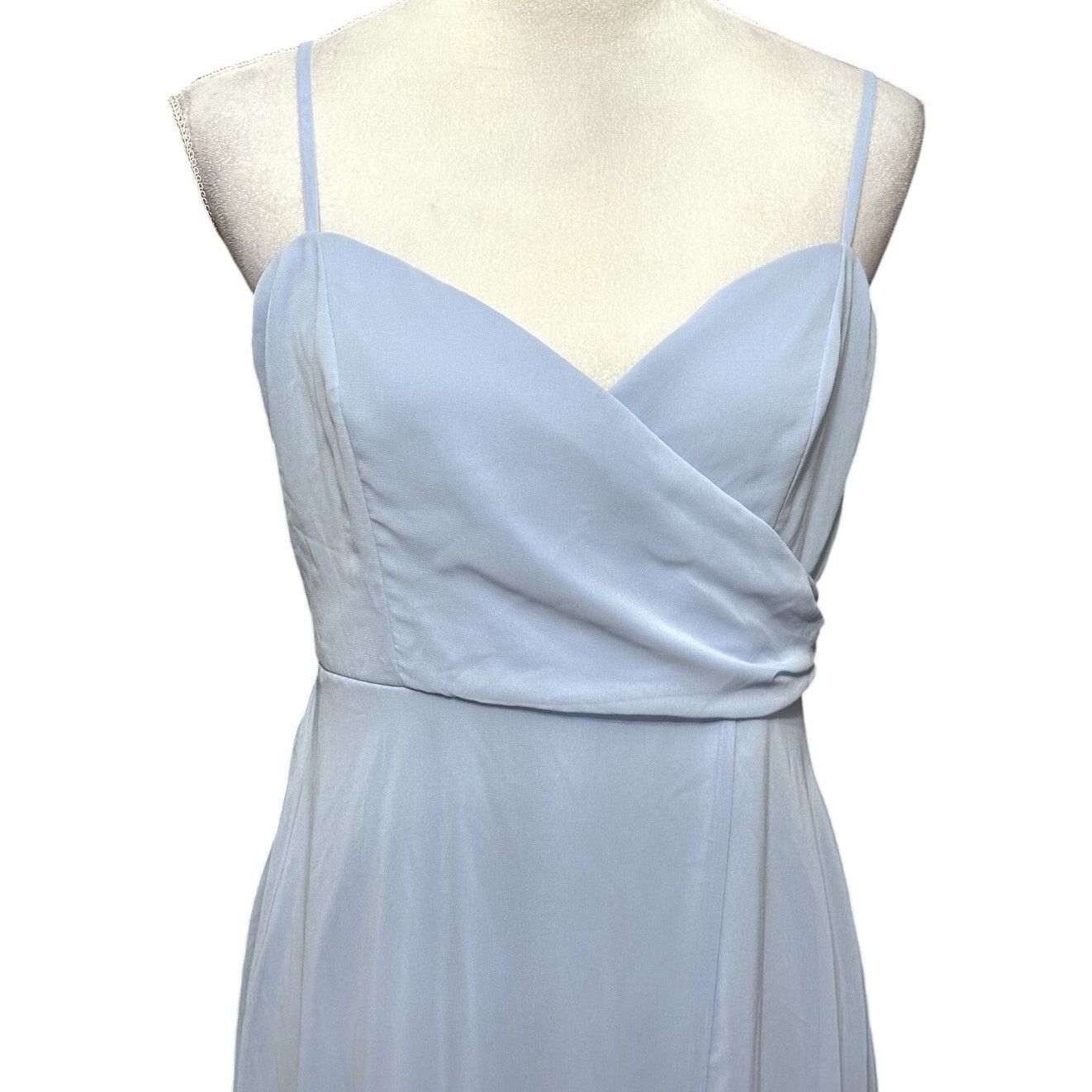 Other Lovely Maxi Dress Center Slit V-Neckline Light Blue W 8 NWOT Size M / US 6-8 / IT 42-44 - 3 Thumbnail