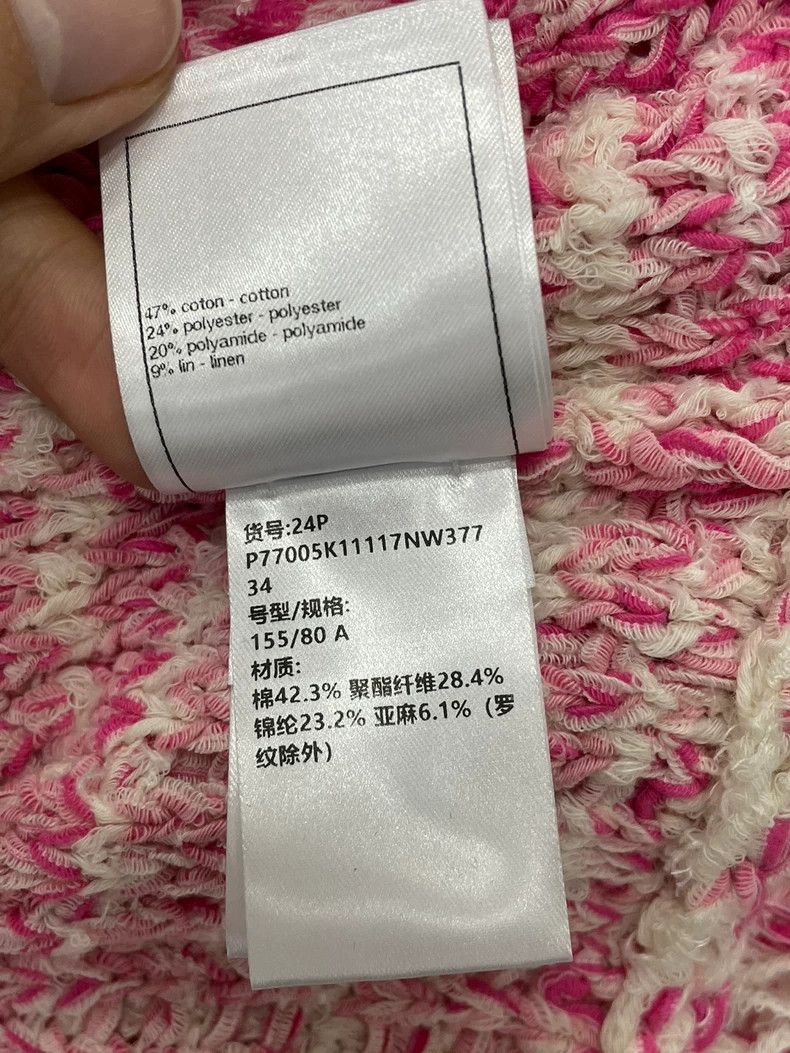 Chanel Chanel 24P pink and white color-matched tassel long sleeve Size XXS / US 00 / IT 34 - 6 Thumbnail